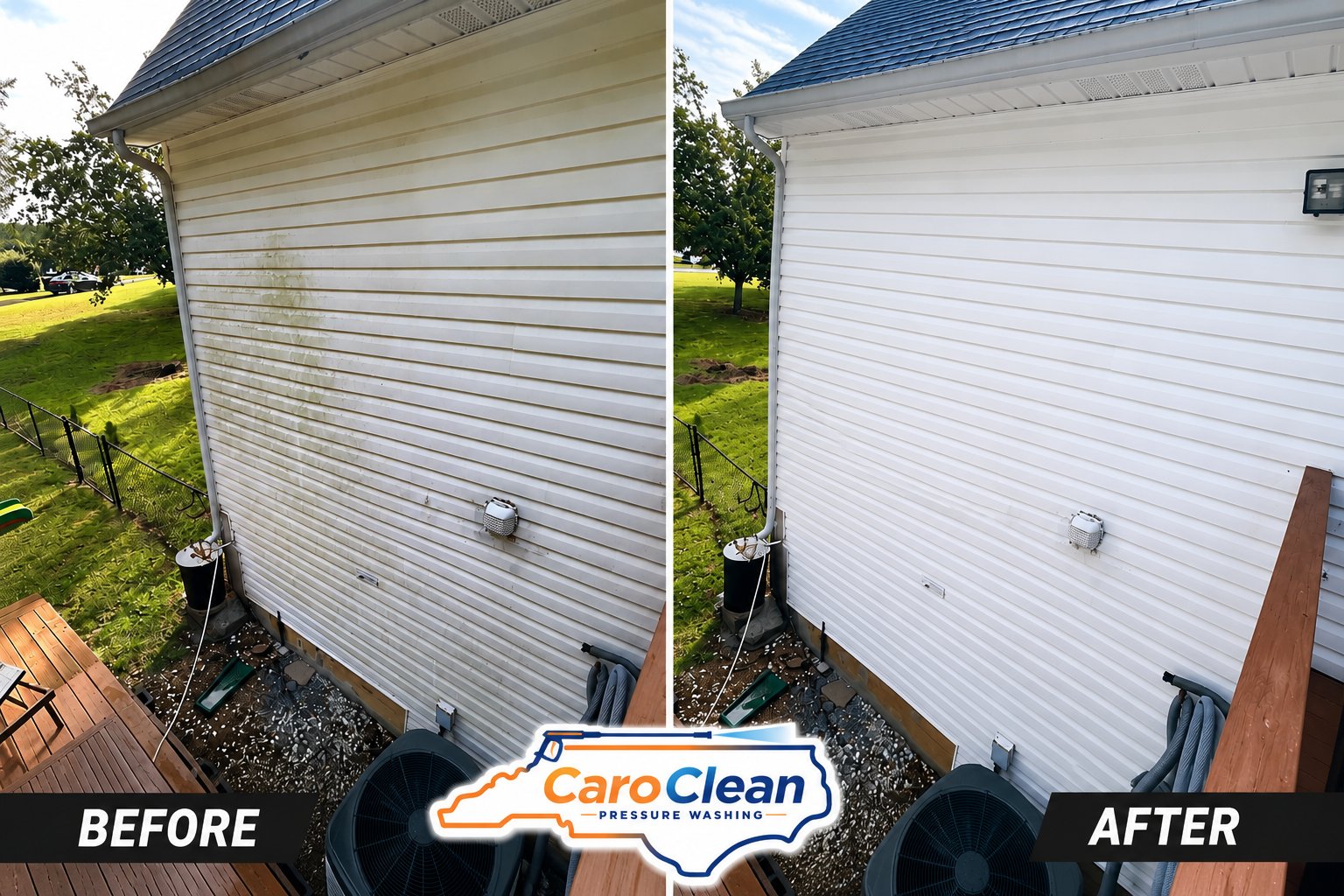 House siding soft washing before and after
