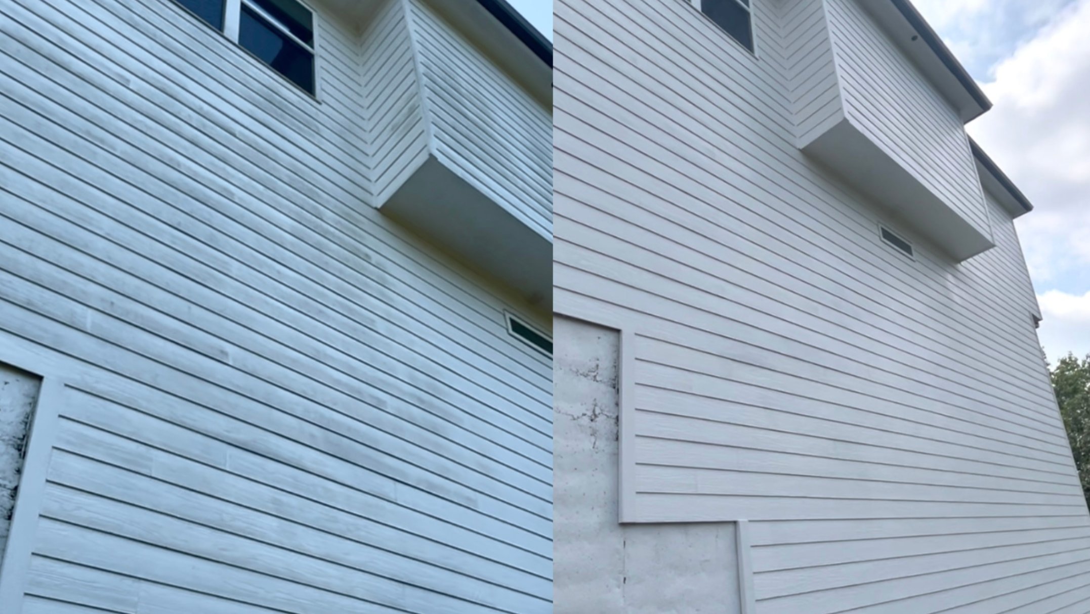 Vinyl siding soft wash before and after in Lake Norman, NC